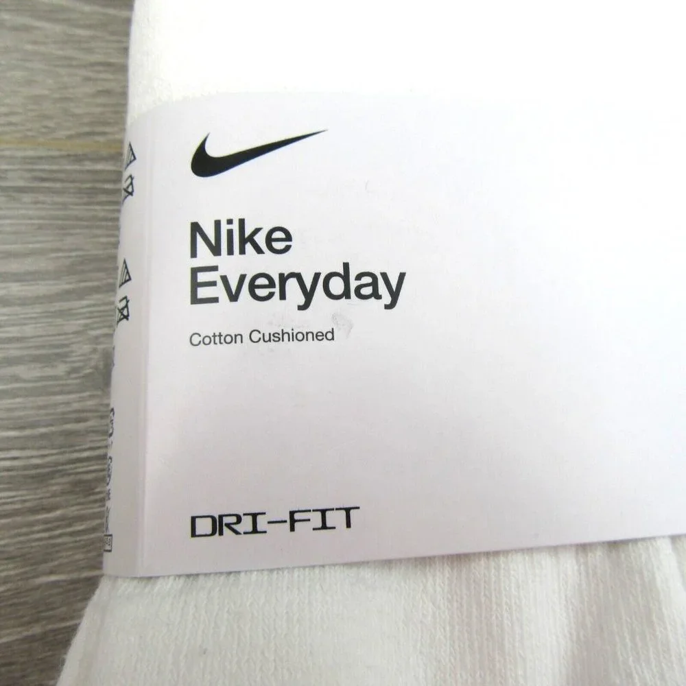 Nike Everyday No Show Socks White 6 Pack Women's 6-10 / Youth 5Y-7Y NEW